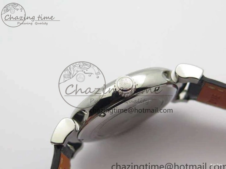 MIROTIME 0415 WaterResistant Da Vinci IW356601 SS MKF 1:1 Best Edition White Dial On Black Leather Strap A 7232